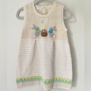 Melange Dress Girl’s 18 Months Easter Dress Bunny Knit